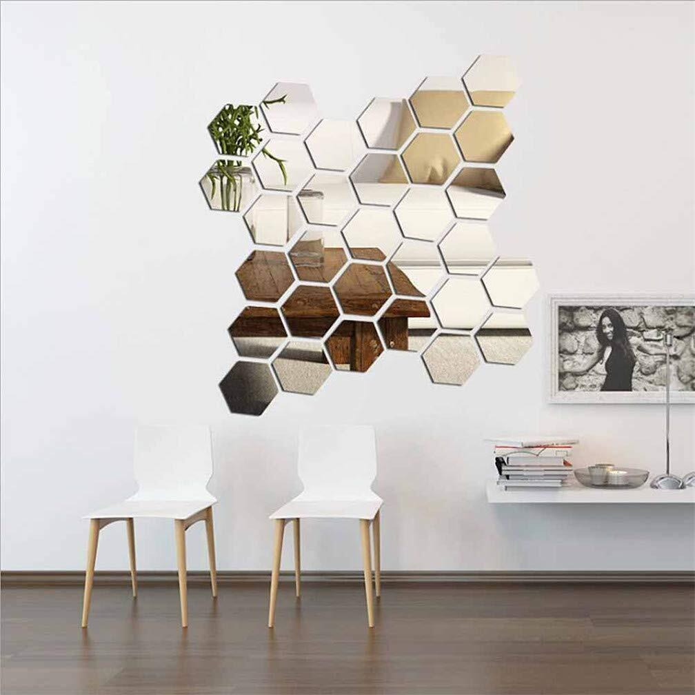 KimDaro Removable Acrylic Mirror Setting Wall Sticker Decal DIY Modern Decoration for Home Living Room Bedroom Decor (15 Pcs)