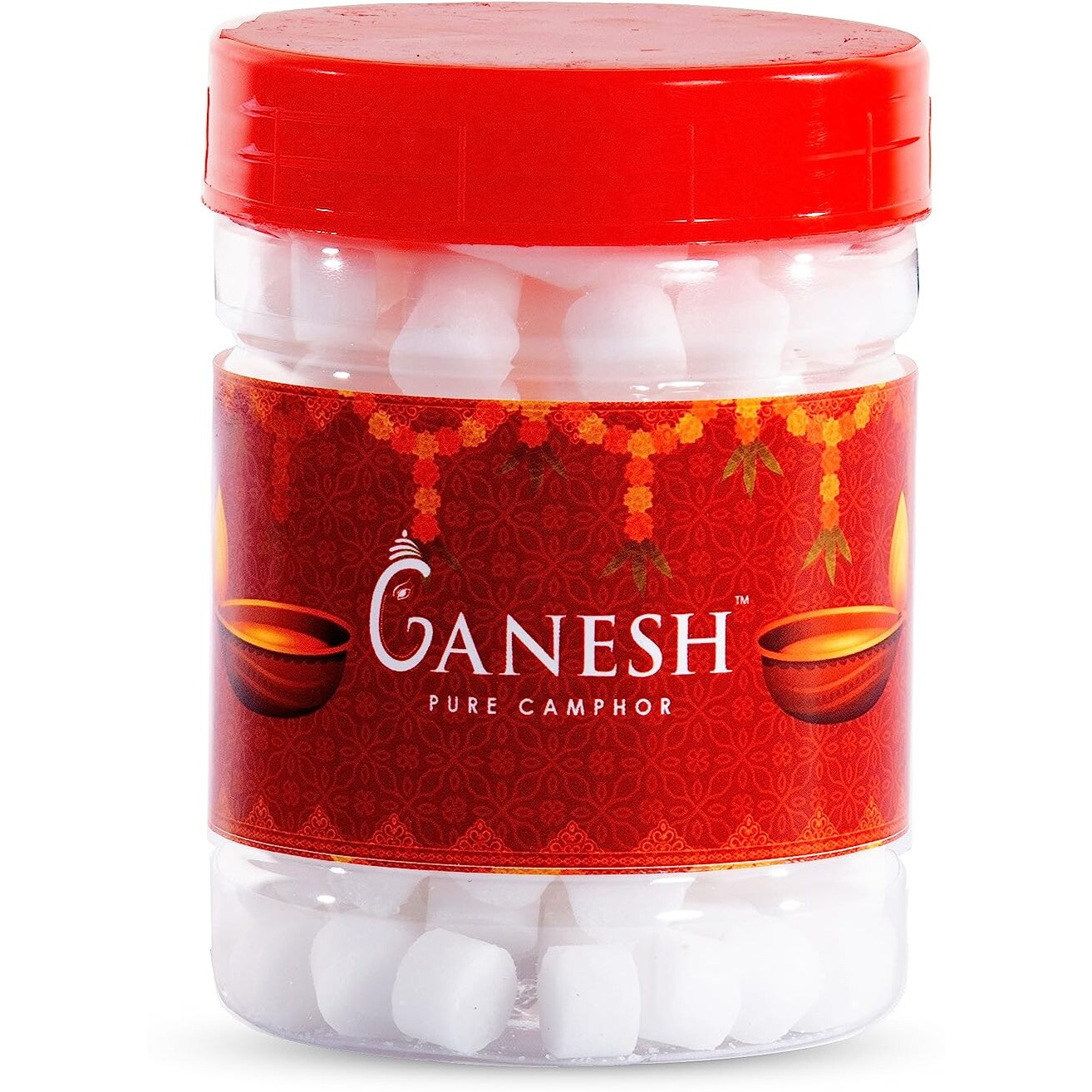 GANESH PURE CAMPHOR Tablet 100 G JAR (Available in 4 Shapes) - Round Shape