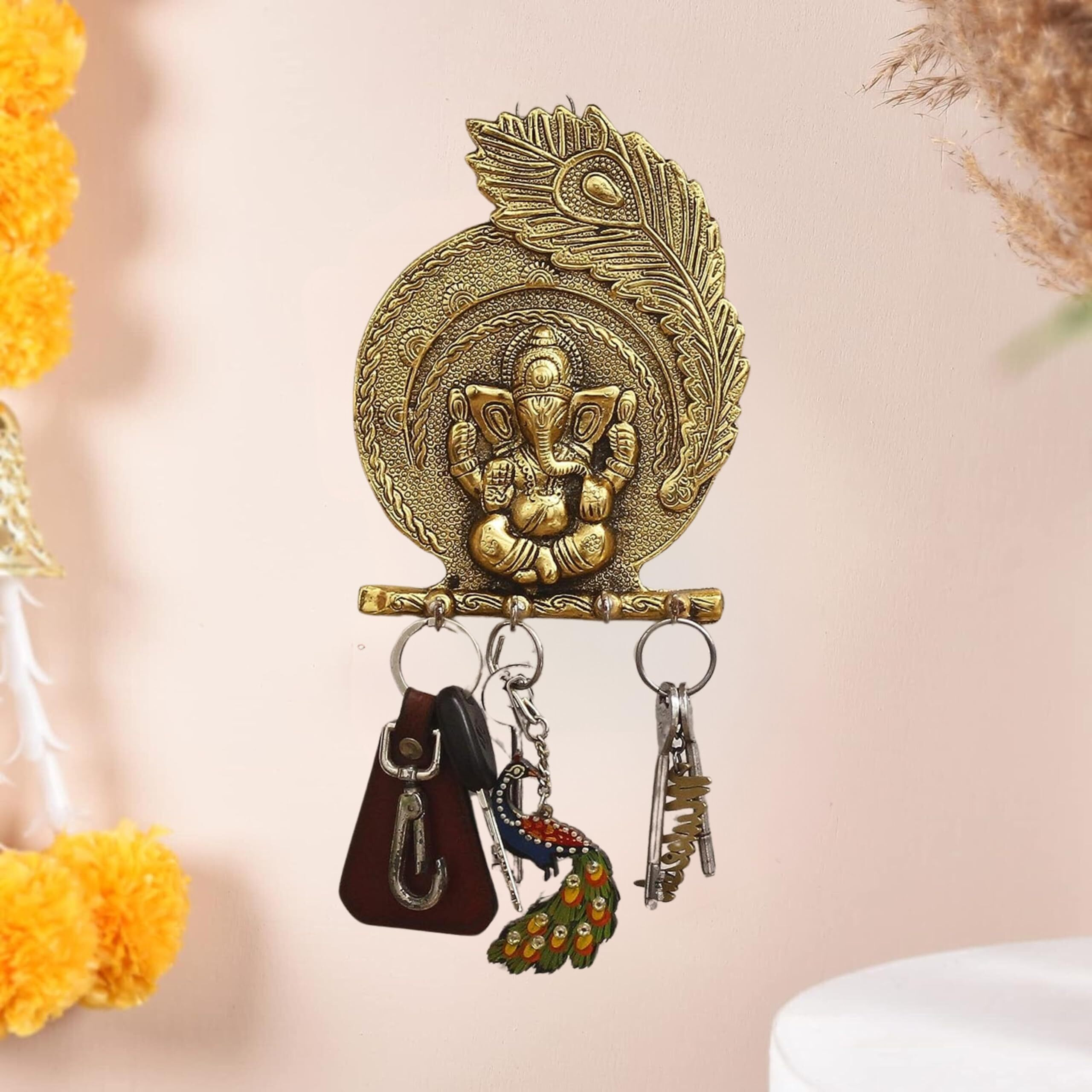 CHHARIYA CRAFTS Ganesh Wall Hanging With Key Holder For Home Decor Wall Decor Showpiece