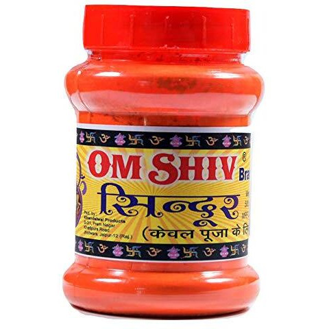 Om Shiv Hanuman Ganesh Sindoor (500 g Jar X 2 Pieces  1 Box, Orange)