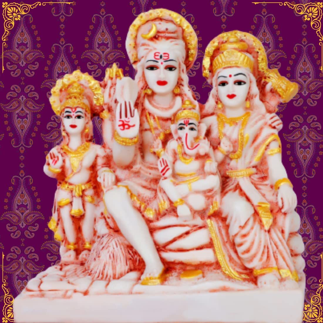 Shiv parivar murti Marble Shiv parivar murti Ganesh Parvati murti Shiv parivar with shivling Shiv Parvati Idol Shiv Parvati murti Shiva Parvati Idol mi11