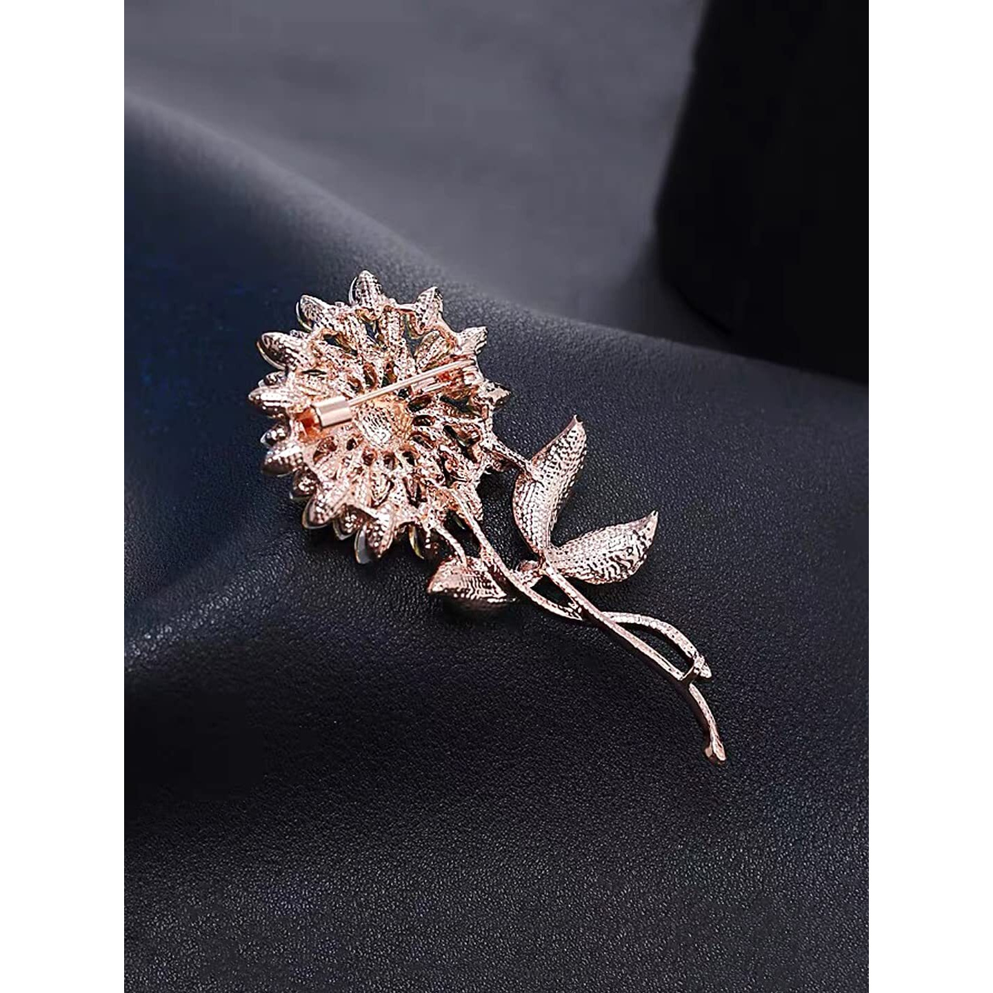 Yellow Chimes Floral Brooch for Women Elegant Gold Plated Beautiful Flower Crystal Studded Brooch for Women and Girls Valentine Gift for Girls