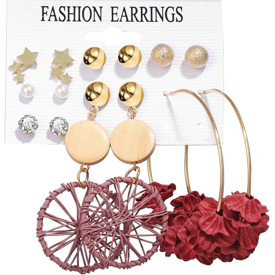 Yellow Chimes Latest Fashion Gold Plated Geometric Design Dangle Earrings for Women and Girls (Design 13)