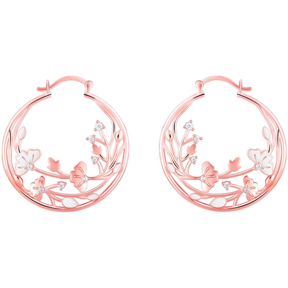 GIVA 925 Silver Bhumi Rose Gold Eyebright Hoop Earrings| Rakhi Rakshabandhan Gift for Sister Bhabhi, Gifts for Women & Girls | With Certificate of Authenticity and 925 Stamp | 6 Months Warranty*