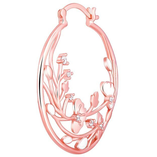GIVA 925 Silver Bhumi Rose Gold Eyebright Hoop Earrings| Rakhi Rakshabandhan Gift for Sister Bhabhi, Gifts for Women & Girls | With Certificate of Authenticity and 925 Stamp | 6 Months Warranty*