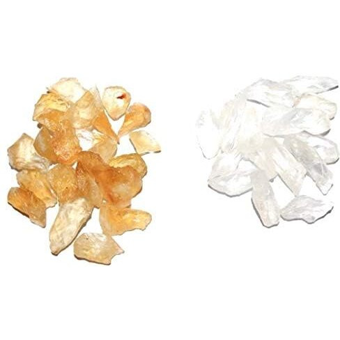 RR SHEIKH GEMS Natural Healing Rough Crystal Gemstones Combo Citrine And Clear Quartz Stones