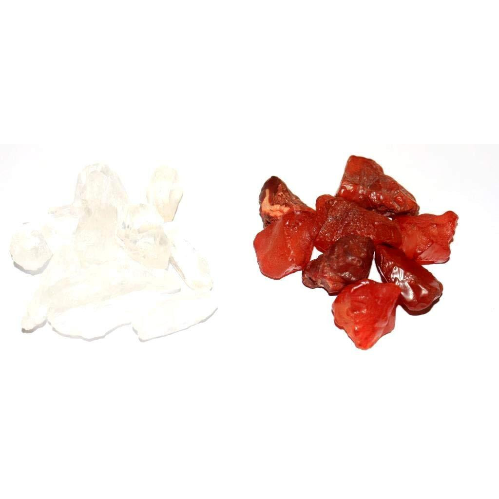 R.R. SHEIKH GEMS Natural Healing Crystal Gemstones Combo Clear Quartz And Carnelian Stones.