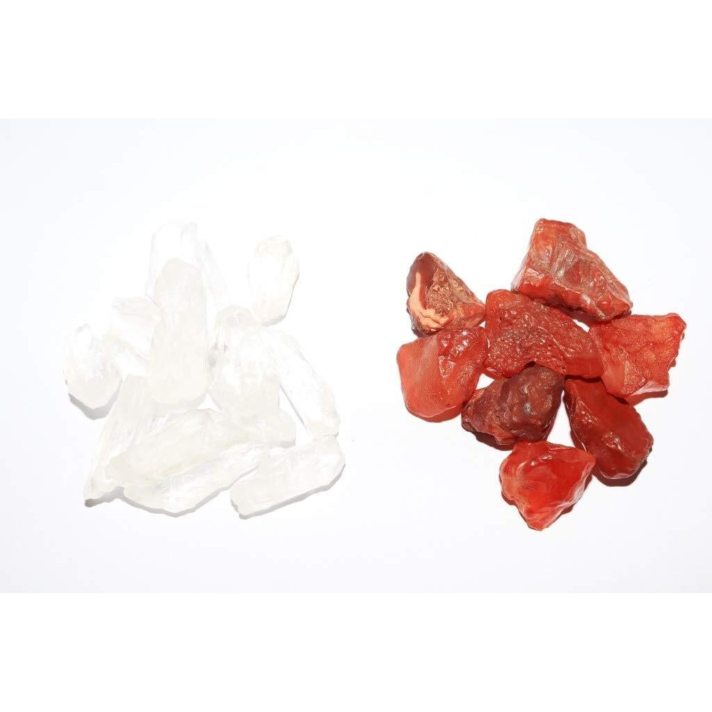 R.R. SHEIKH GEMS Natural Healing Crystal Gemstones Combo Clear Quartz And Carnelian Stones.