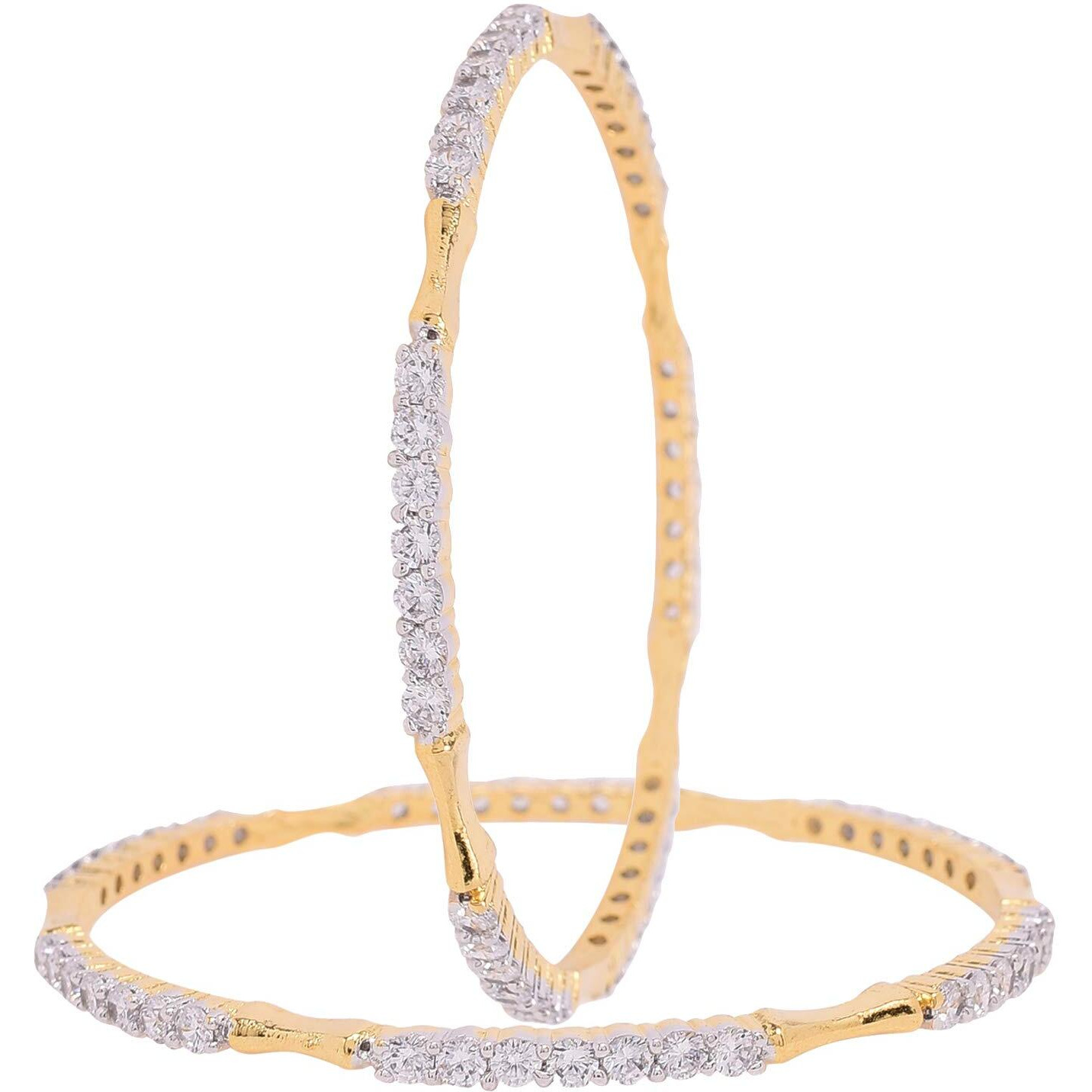 Ratnavali Jewels Brass Gold Plated and American Diamond Bangle for Women & Girls (Gold)