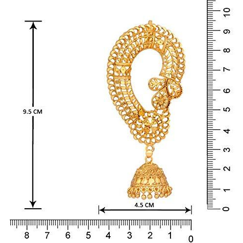 JFL - Jewellery for Less Traditional Collection Gold Plated Copper Floral Ear Cuff Earrings for Women (Gold),Valentine