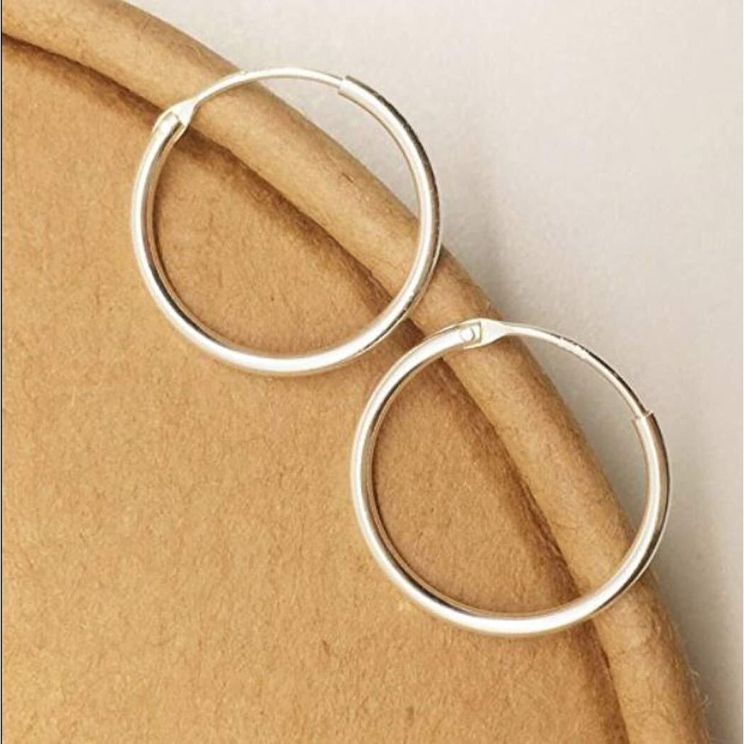 Ananth Jewels 925 Silver BIS HALLMARKED HOOP Earrings for Girls and Women 16 MM