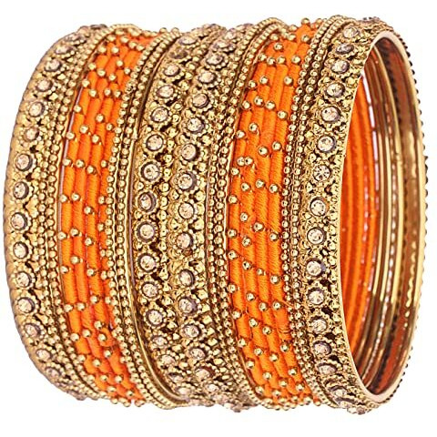 NMII Metal Base Metal Zircon Stone Bangle Set For Women & Girls (Multicolored) (Pack of 20)