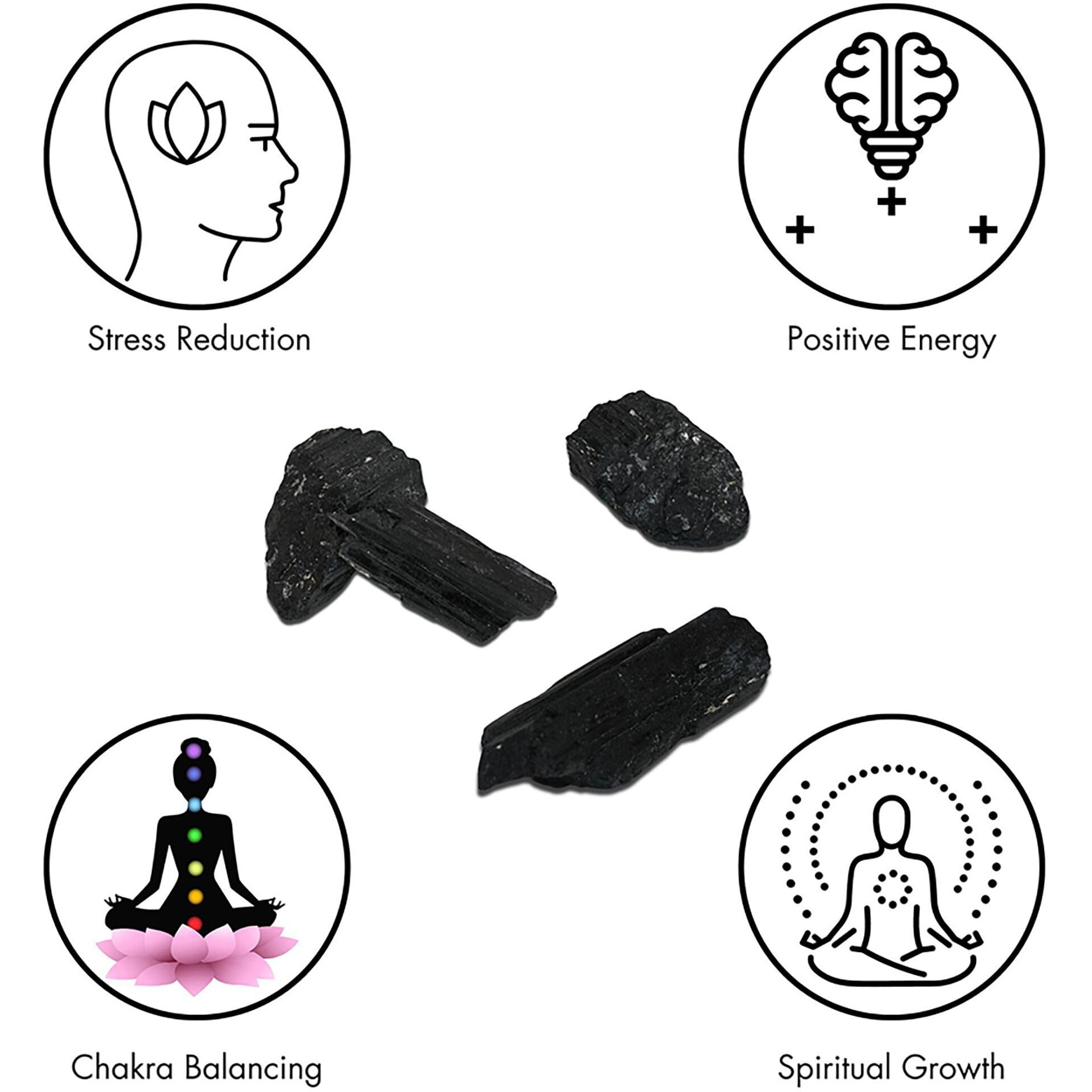 RR SHEIKH GEMS 100 GM Original Black Tourmaline Stone Crystal Rough Rock Raw Gemstone Healing Stones Negative Energy Purifier (100 Grams Weight)