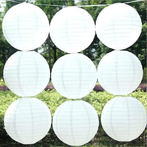 9FT Paper Lamp Lantern Shade for Decoration Hotels Home Diwali Light (10 Inch White) 10 Pieces