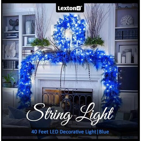 Lexton 36 Feet Long 40 LED Power Pixel Serial String/Fairy Light | Plug Sourced | Suitable for Home & Outdoor Decoration, Diwali, Christmas, Ramadan, Wedding, Party, Festival (Pack of 5, Blue)