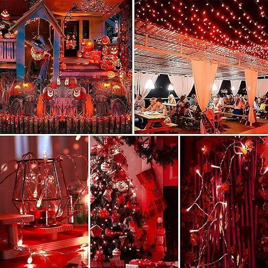Lexton 36 Feet LED Decorative String Light | Plug Sourced | Suitable for Indoor & Outdoor Decorations, Diwali, Christmas, Wedding, Party, Lawn, (Pack of 50, Red)