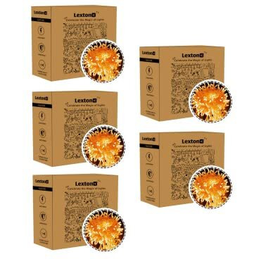 Lexton 36 Feet Long 40 LED Power Pixel Serial String/Fairy Light | Plug Sourced | Suitable for Home & Outdoor Decoration, Diwali, Christmas, Ramadan, Wedding, Party, Festival (Pack of 5, Orange)