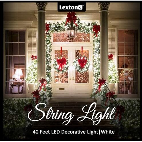 Lexton 36 Feet Long 40 LED Power Pixel Serial String/Fairy Light | Plug Sourced | Suitable for Home & Outdoor Decoration, Diwali, Christmas, Ramadan, Wedding, Party, Festival (Pack of 10, White)