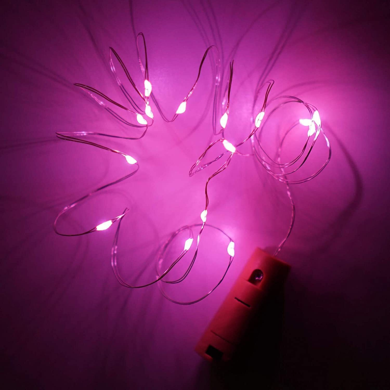 Lexton Cork Light | Bottle Light | Pink Copper String Light | Cork String Light | 4 Pieces | for Valentines Day, Room dcor, Birthdays, Party,Diwali