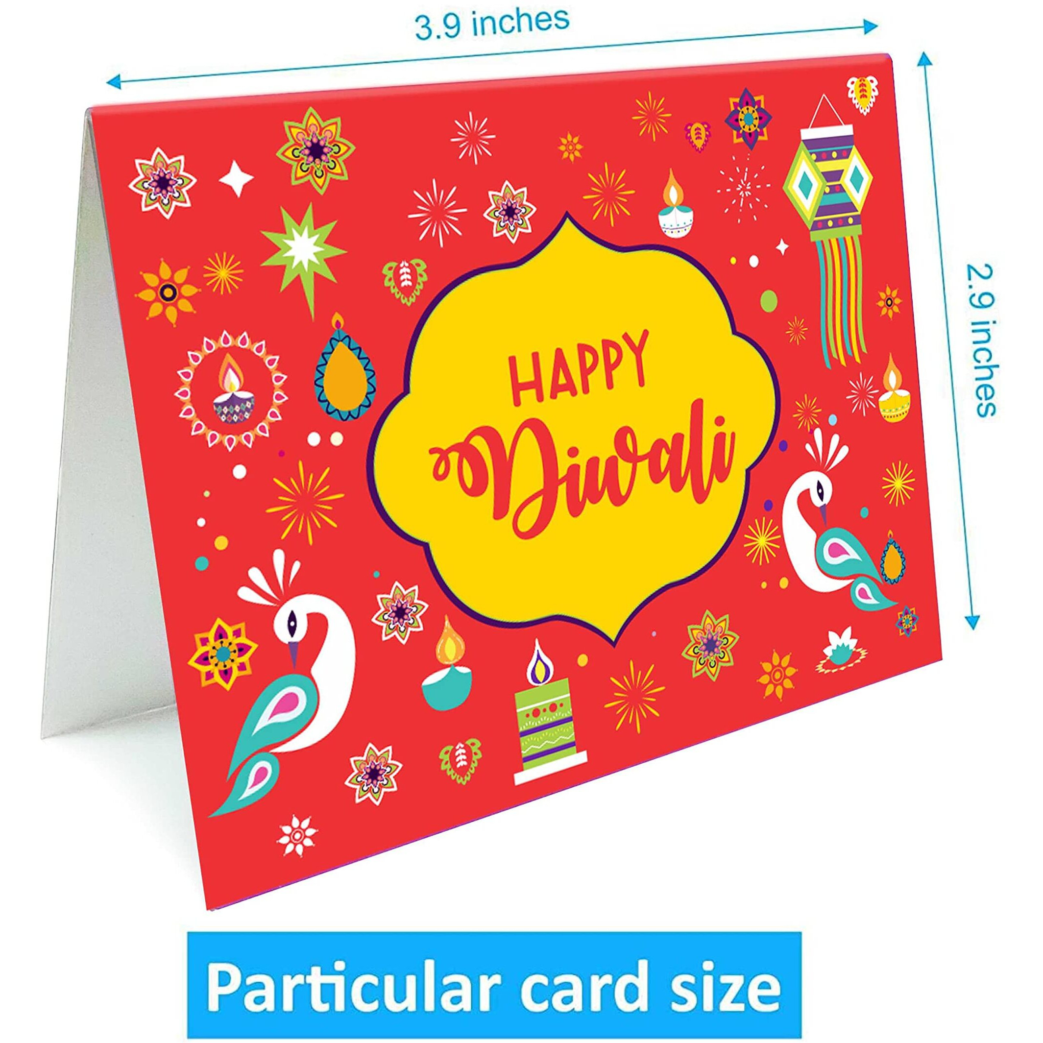 SVM CRAFT Happy Diwali cards, Happy Diwali greeting cards, diwali note cards, Happy Diwali Note cards(Set of 18) Note cards,Greeting Cards,18 Unique Designs Note Cards with Envelopes Set