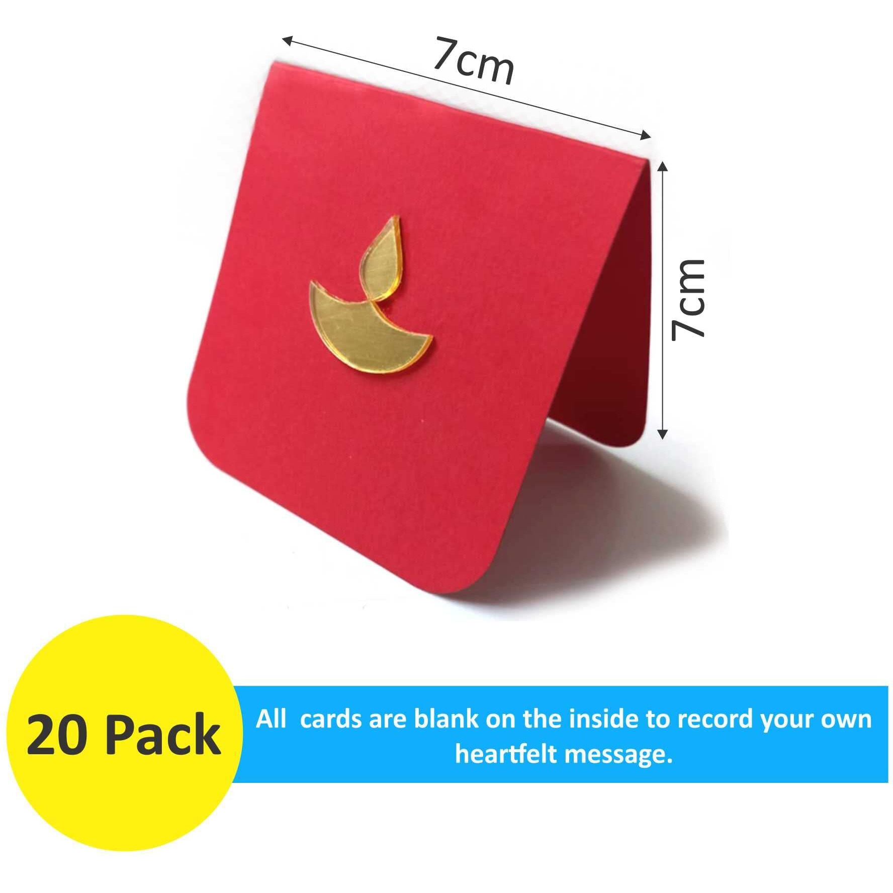 SVM CRAFT Mini Diwali cards-Diwali tags-Diwali Note cards-Diwali gift card-Pack of 20-Happy Diwali cards