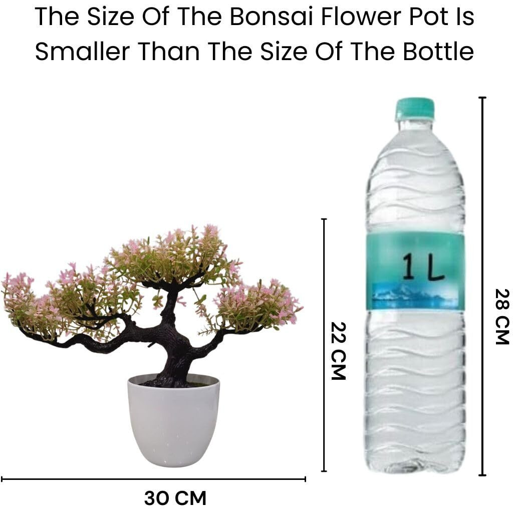 SATYAM KRAFT 1 Pcs Artificial Bonsai Tree with Pot for Home Decor, Room Decorations, Living Room Table, Diwali, Raksha Bandhan Decoration Plants and Craft Items Corner (model 3) (model 10)