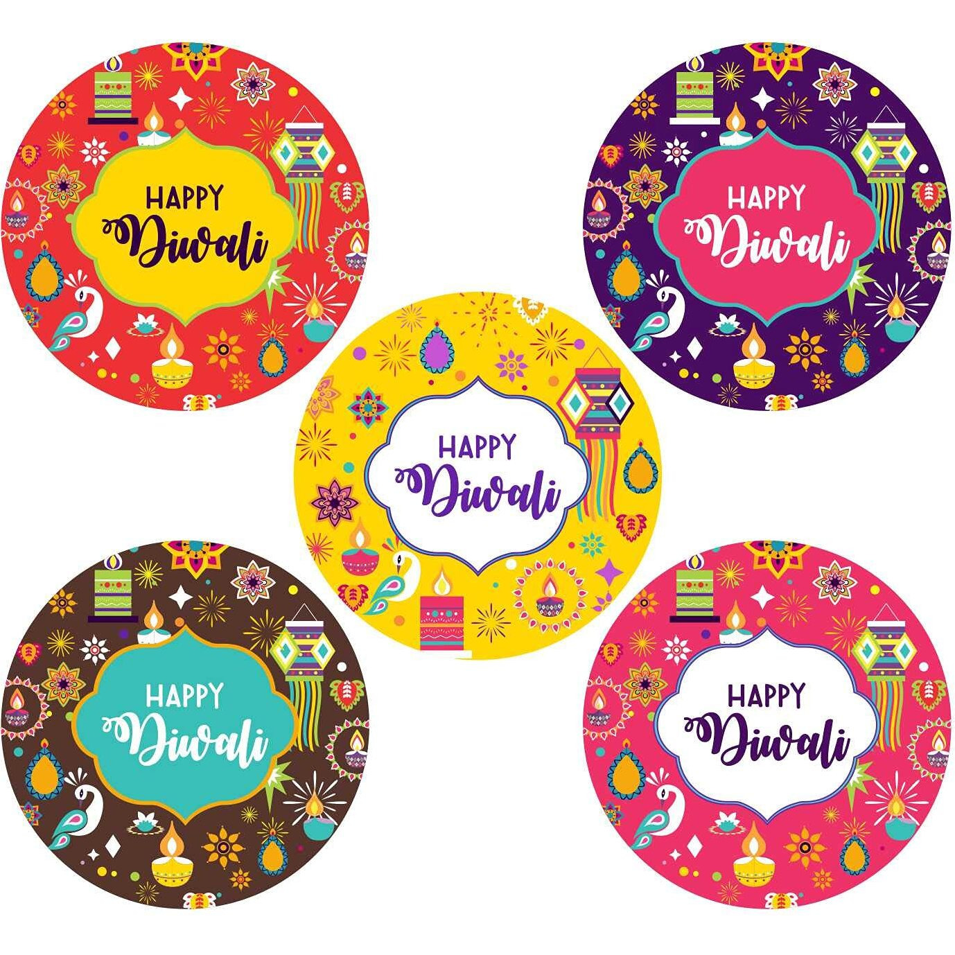SVM CRAFT Diwali Stickers, Happy Diwali Stickers, Gift Stickers, Diwali Gift Tags, Diwali Stickers, (4.5 cm) -80 Stickers