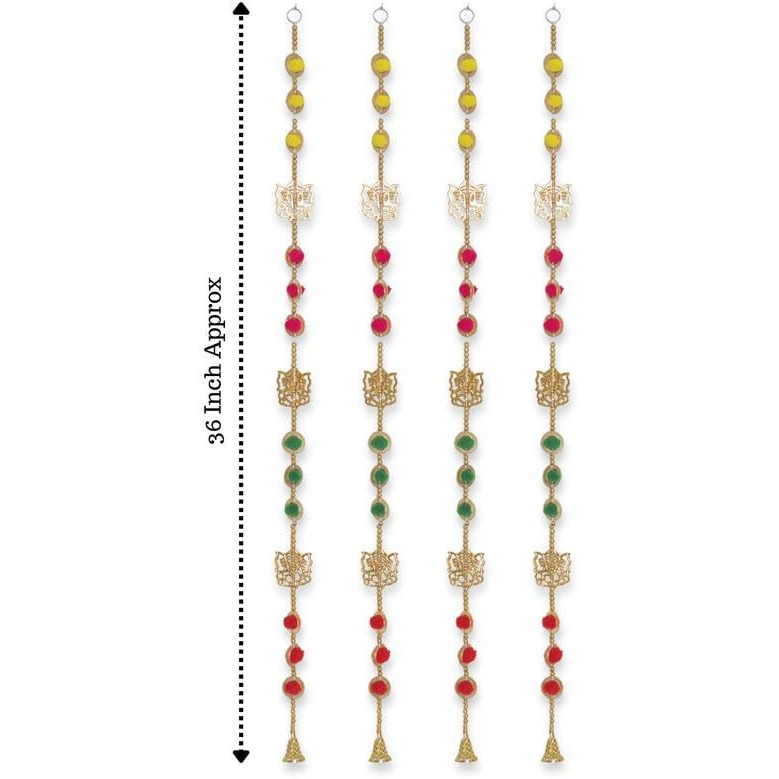 Jh Gallery Handmade Artificial Flowers Garland Strings Home Mandir Wall Door Hangings Toran Items For Home Decor|Diwali Decoration Items For Home Decor-Pack Of 4,3 Ft,6.4 Cm-Multicolor