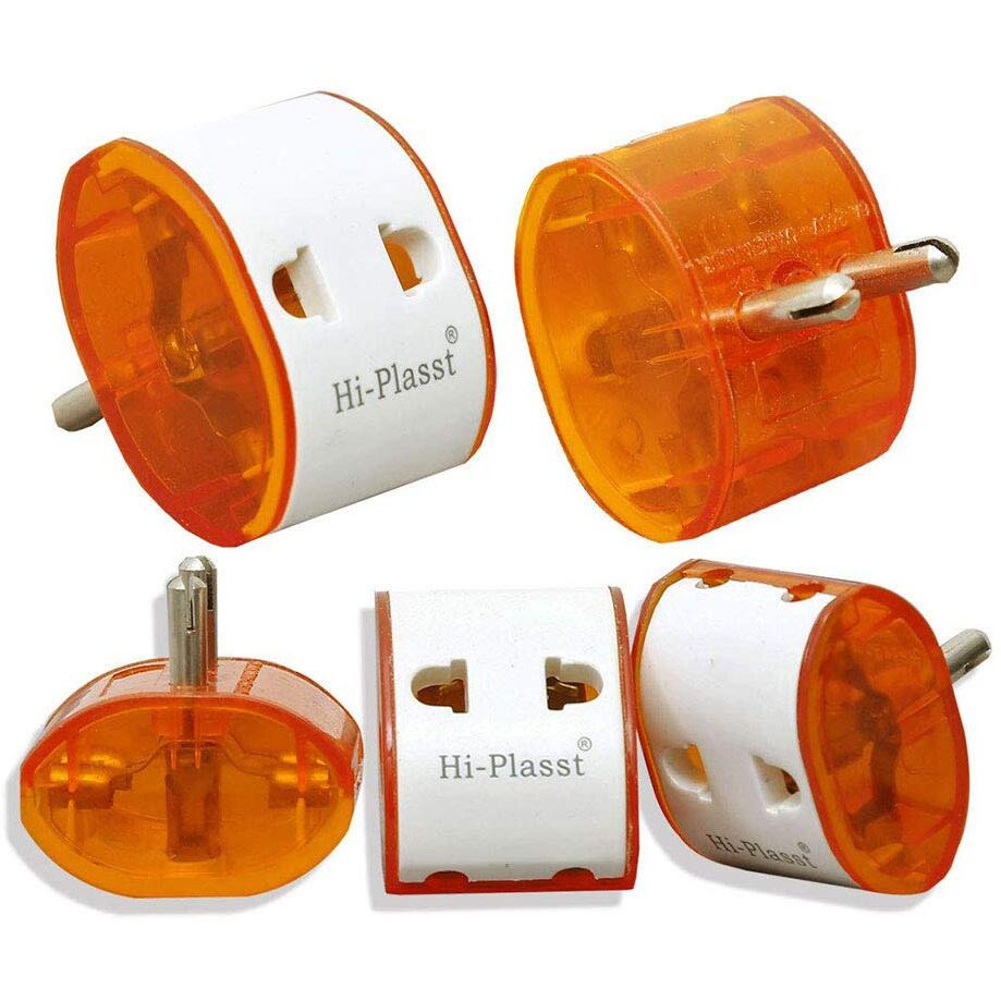 Hi-PLASST 2-Pin Multi-Plug Top Adapter (pack of 2) Universal Travel Multiplug for Diwali Decoration Lights Christmas Lights Parties & DIYs Two Pin Plug (2)