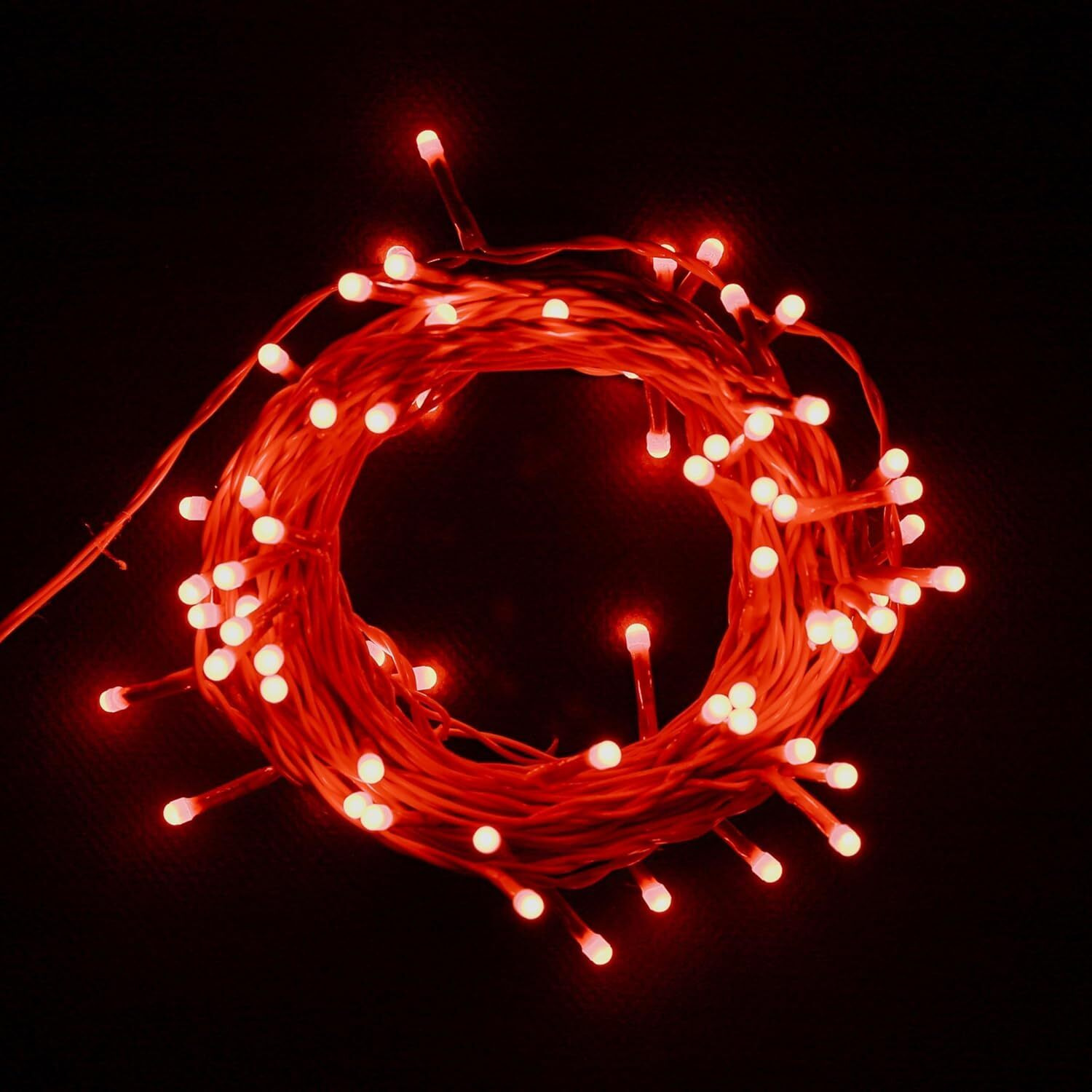 Lexton Lunar Decorative String Light/Fairy Light | 12.5 Meter, 75 LEDs | Plug Sourced | Suitable for Home & Outdoor Decoration, Diwali, Christmas, Wedding, Party, Lawn (Pack of 20, Red)