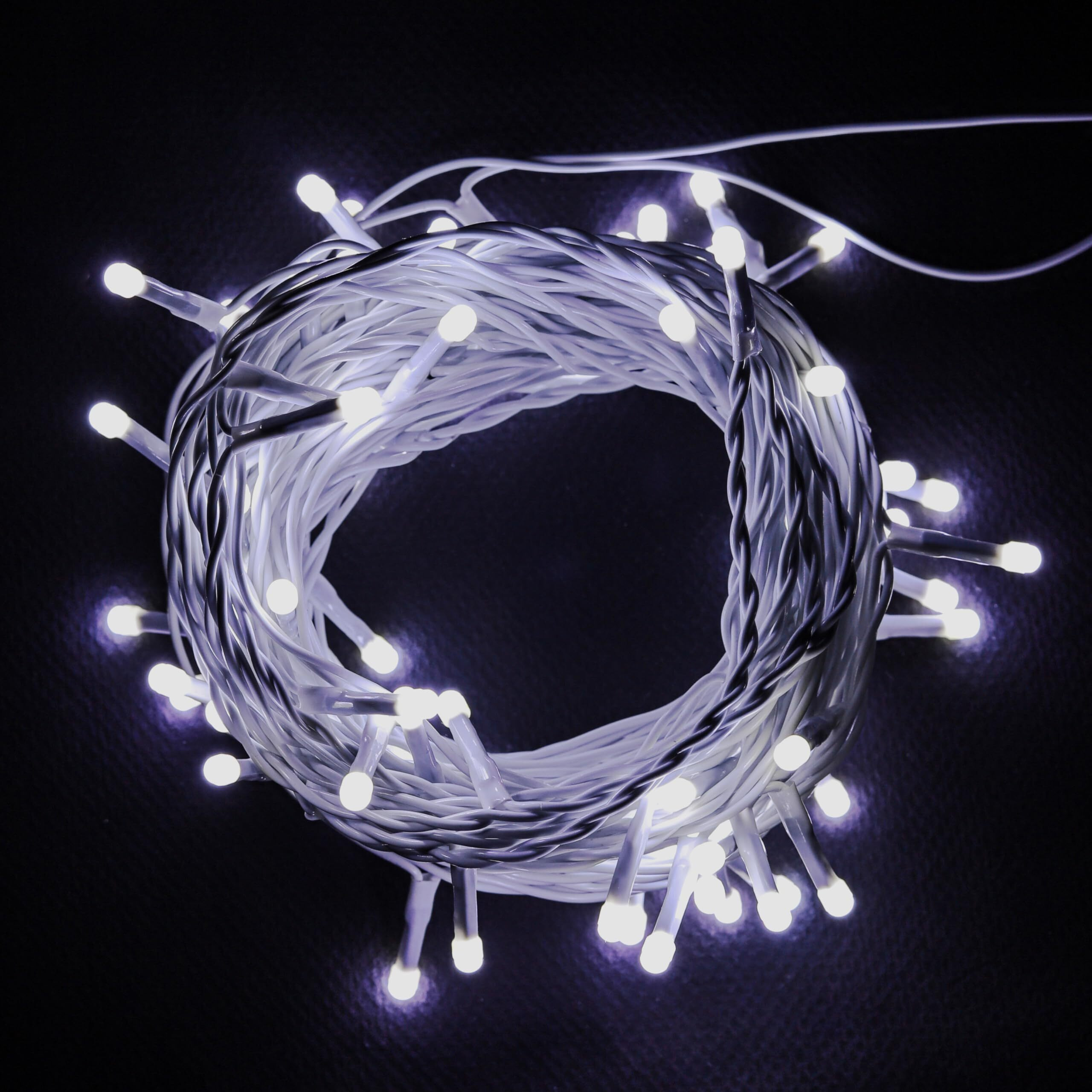 Lexton Lunar Decorative String Light/Fairy Light | 12.5 Meter, 75 LEDs | Plug Sourced | Suitable for Home & Outdoor Decoration, Diwali, Christmas, Wedding, Party, Lawn (Pack of 10, White)