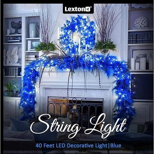 Lexton Indian Cricket Combo of 2 Pcs Blue & 1 Pcs White 36ft String Light | Decoration Lighting Bulbs Ladi for Diwali, Christmas, Eid, Birthday, Wedding | Suitable Indoor & Outdoor (Set of 3)