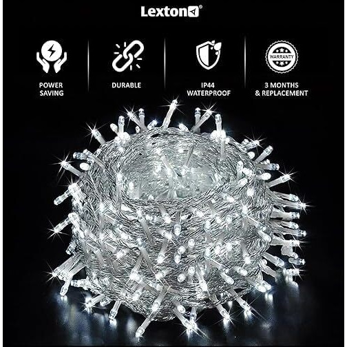 Lexton Christmas Combos of 1Pcs Red, 1Pcs Green & 1Pcs White 40ft String Light | Decoration Lighting Bulbs Ladi for Diwali, Christmas, Eid, Birthday, Wedding | Suitable Indoor & Outdoor(Set of 3)