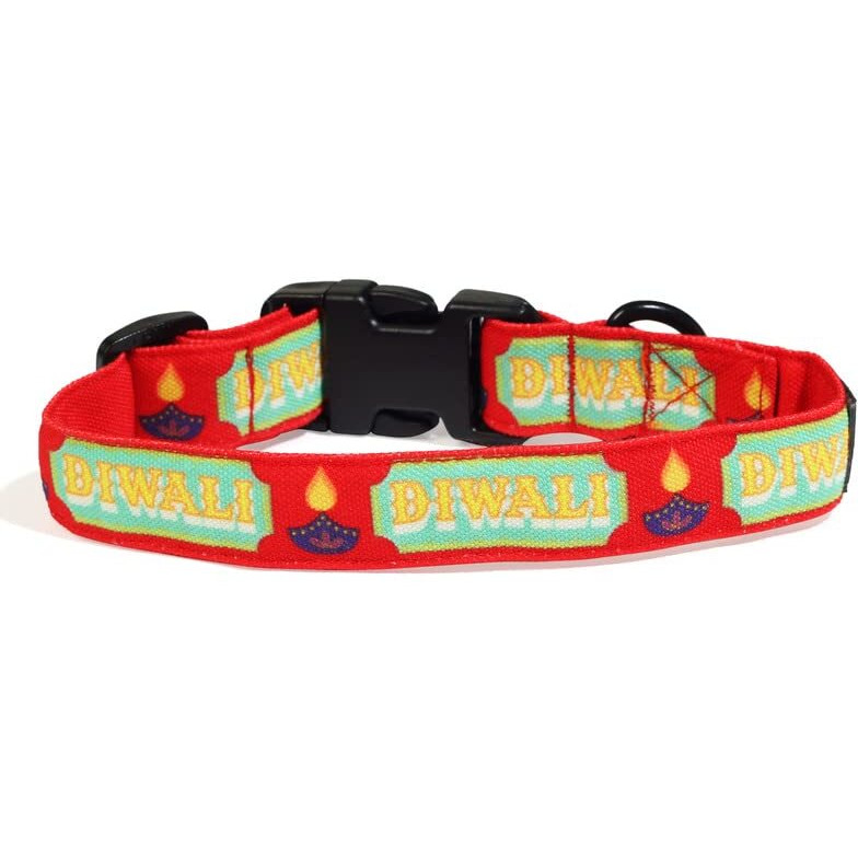 Lana Paws Diwali Skin Friendly, Comfortable, Fabric Dog Collar Belt for small dogs, Shih Tzu & Similar