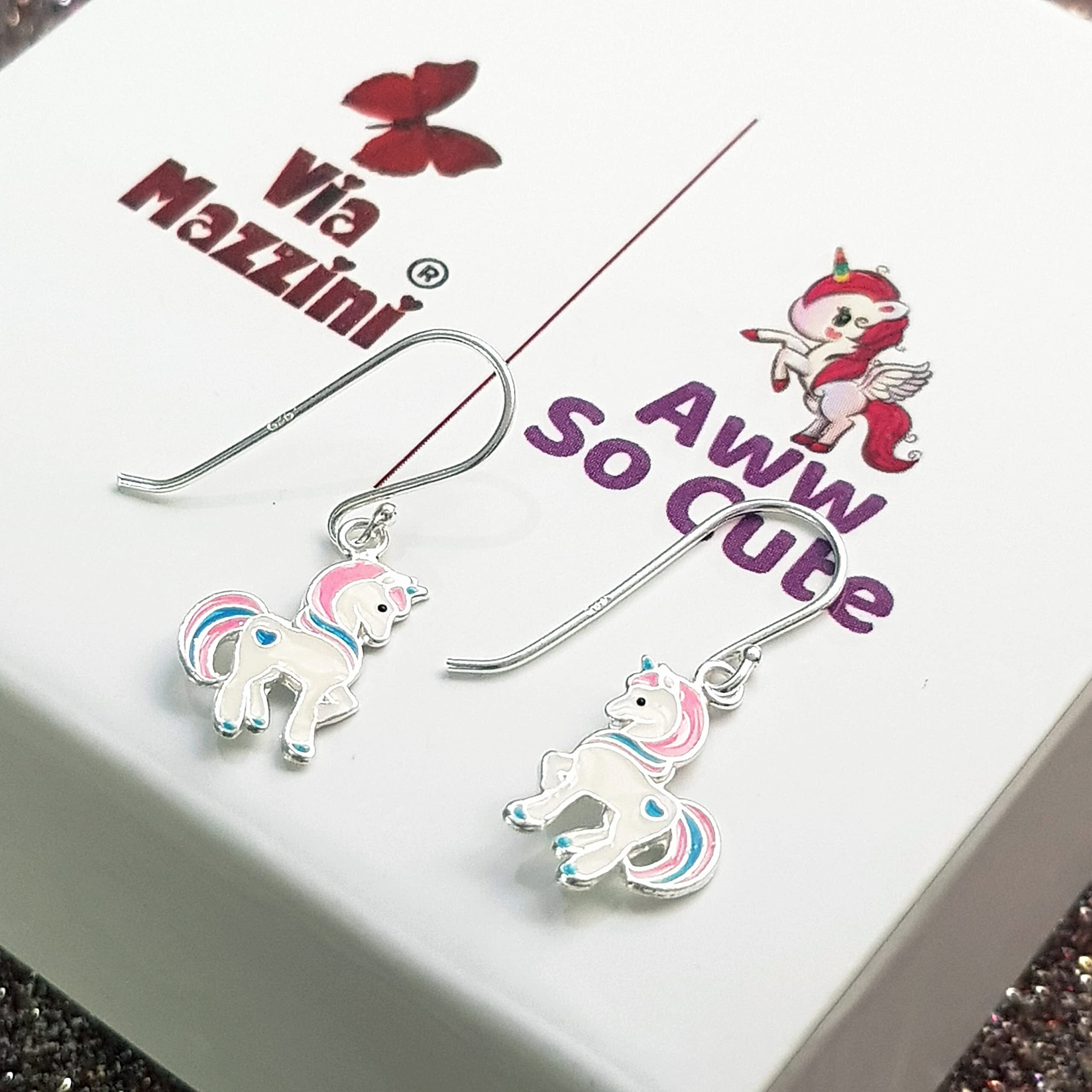Aww So Cute 925 Sterling Silver Hypoallergenic Unicorn Dangle Earrings for Babies, Kids & Girls | Diwali Gift | Comes in a Gift Box | 925 Stamped with Certificate of Authenticity | ER1619