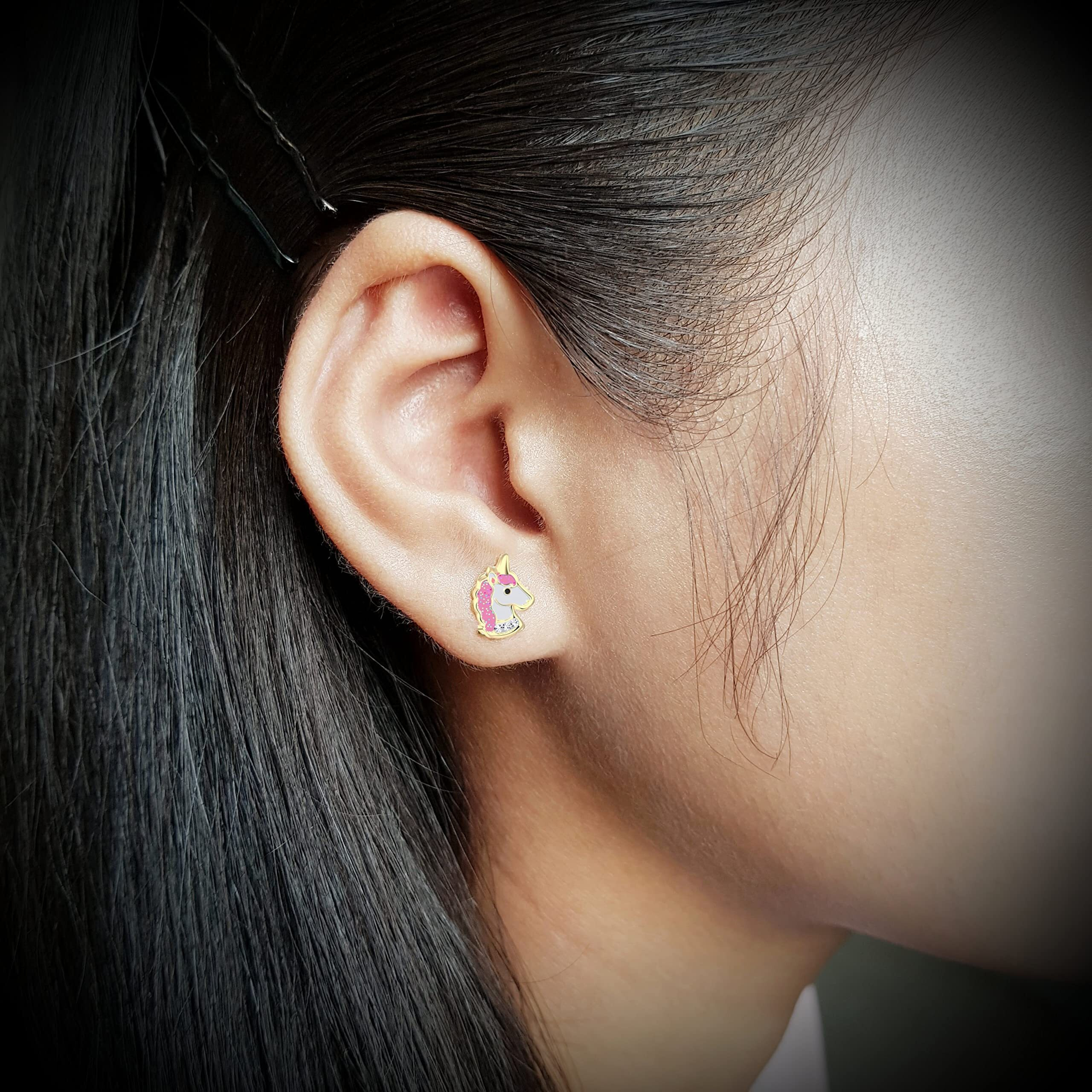 Aww So Cute 925 Sterling Silver Hypoallergenic Unicorn Stud Earrings for Babies, Kids & Girls | Diwali Gift/Birthday Gift | Comes in a Gift Box | 925 Stamped with Certificate of Authenticity | ER1752