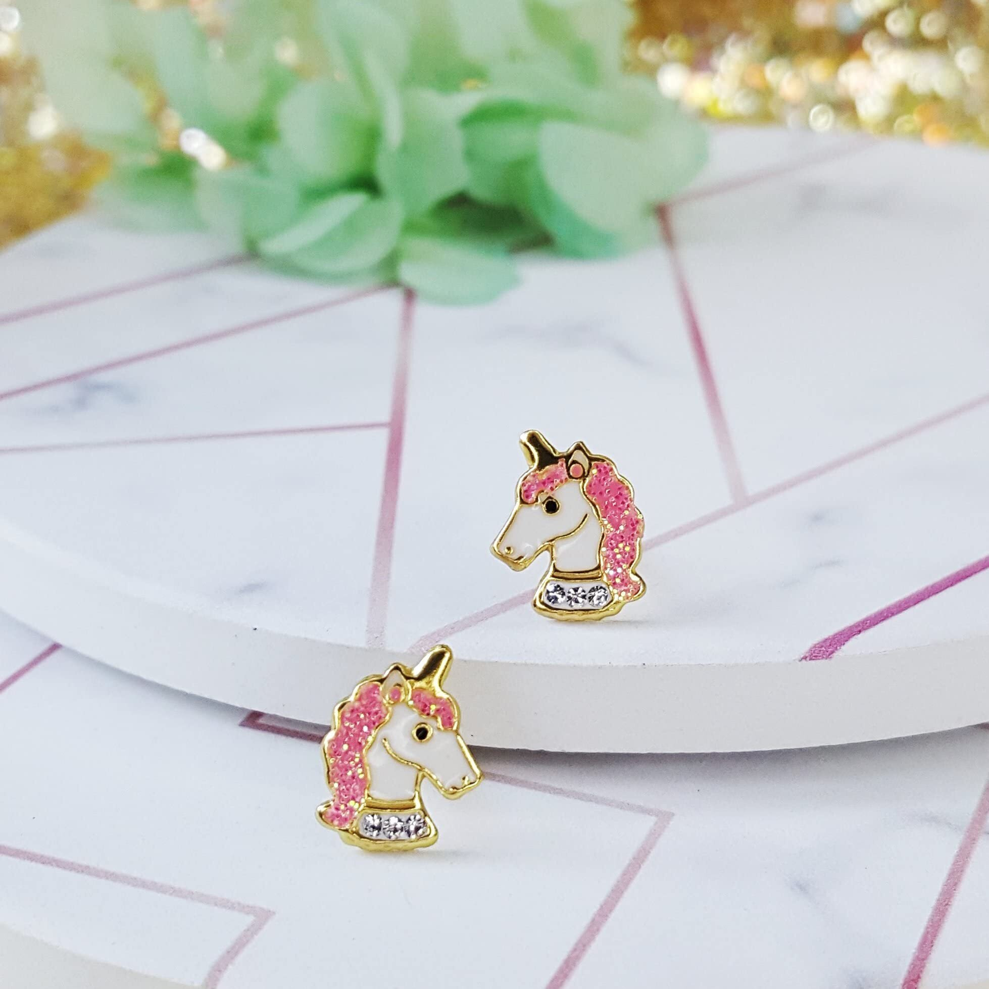 Aww So Cute 925 Sterling Silver Hypoallergenic Unicorn Stud Earrings for Babies, Kids & Girls | Diwali Gift/Birthday Gift | Comes in a Gift Box | 925 Stamped with Certificate of Authenticity | ER1752