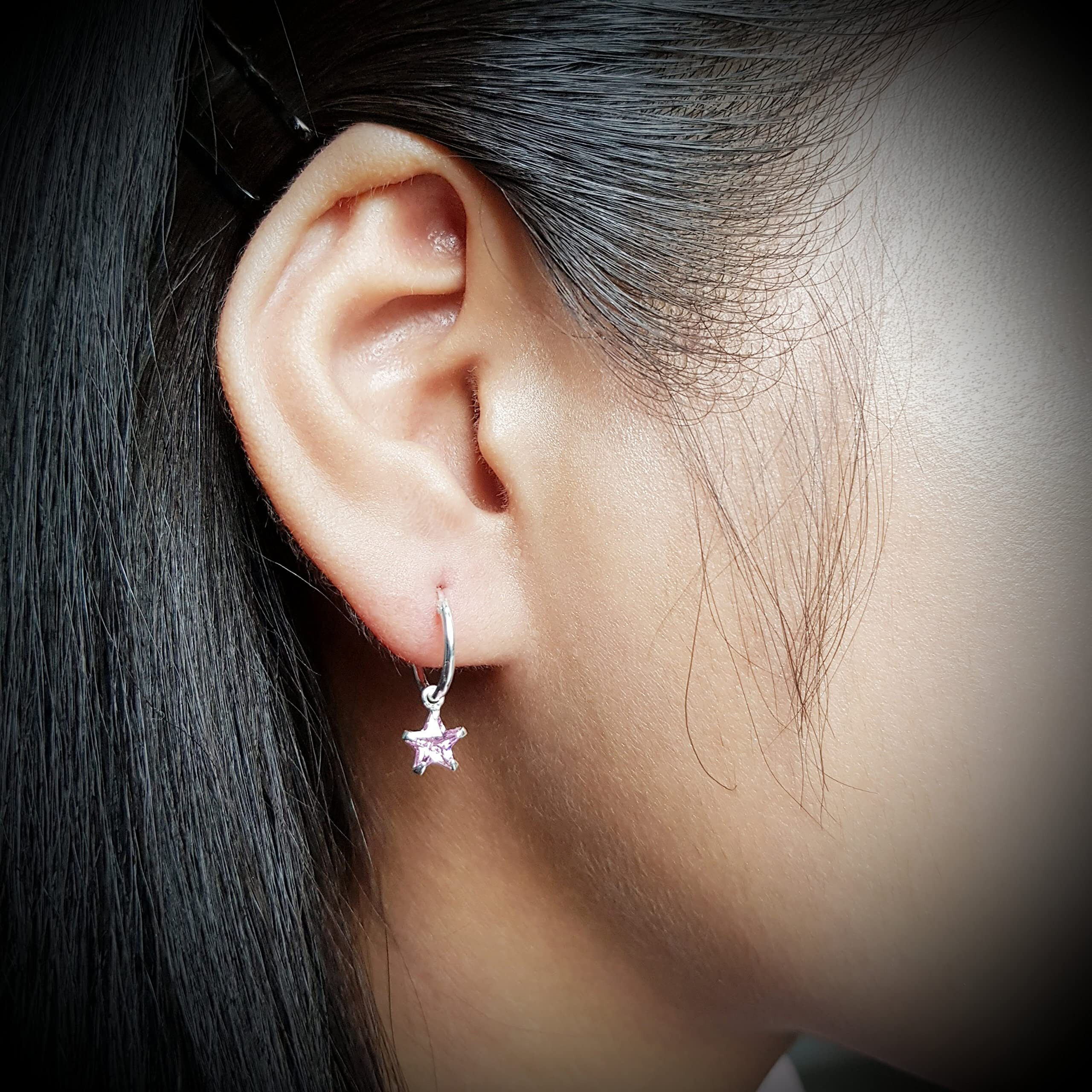 Aww So Cute 925 Sterling Silver Hypoallergenic Star Hoop Earrings for Babies, Kids & Girls | Diwali Gift/Birthday Gift | Comes in a Gift Box | 925 Stamped with Certificate of Authenticity | ER1710