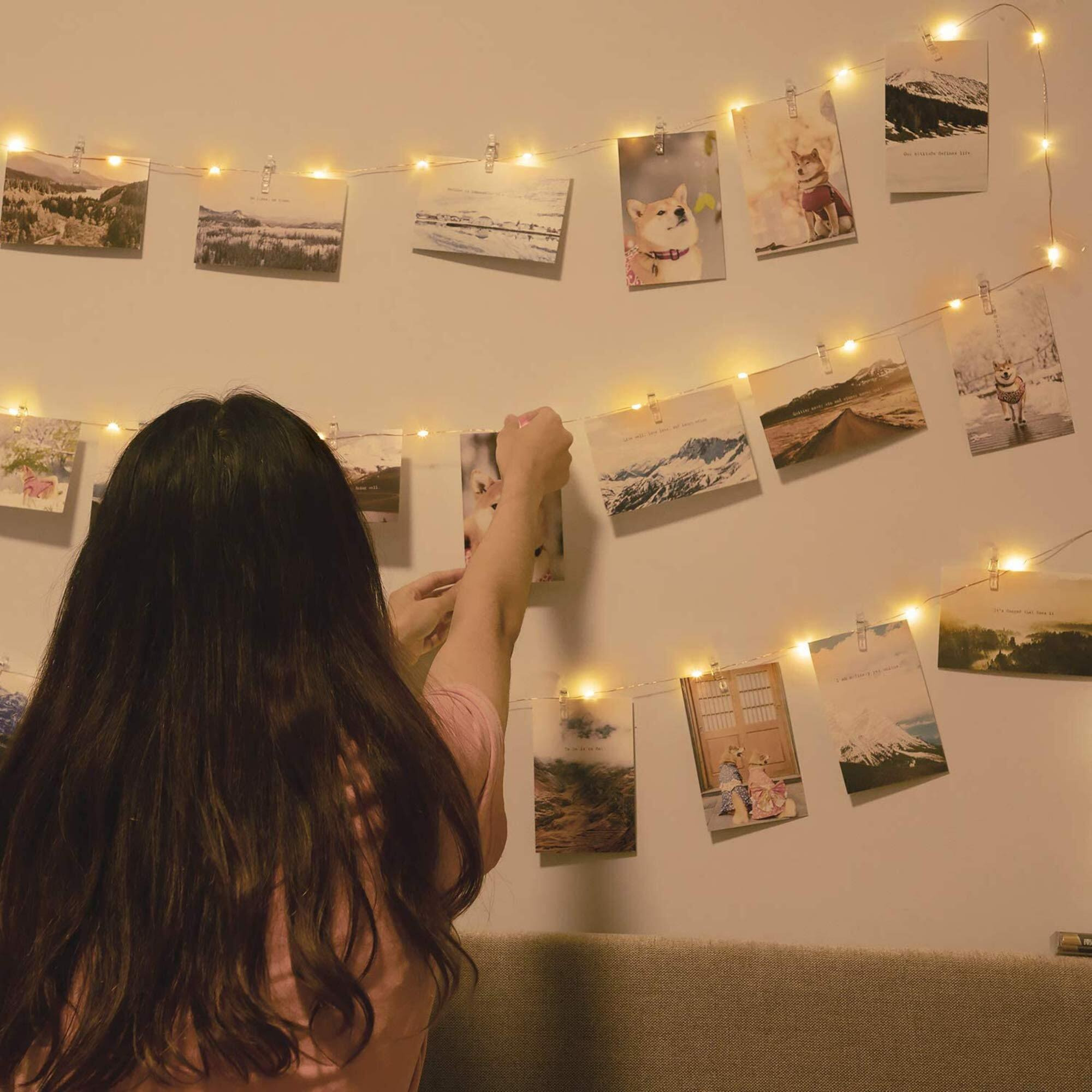 Lexton 10 Pcs Photo Clips String Light USB Operated Diwali Christmas Wedding Festival Decoration Light (Warm White) (Warm White)