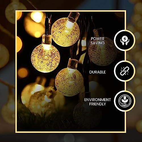Lexton Crystal Ball String Light | Decorative Crystal | Bubble Ball String LED Lights | Warm White | for Indoor & Outdoor Decorations, Diwali Christmas Wedding, Birthday, Festives