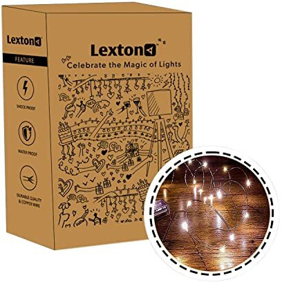 Lexton 3 Meter Copper String Light | Battery Powered | 3 m | Warm White | for Indoor & Outdoor Decorations, Diwali, Christmas, Wedding, Party, Lawn