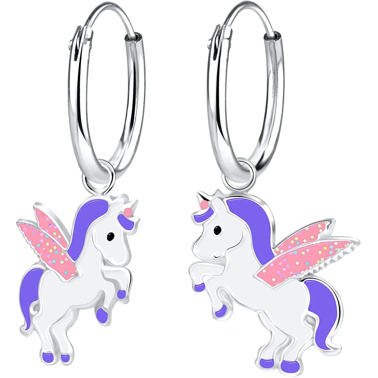 Aww So Cute 925 Sterling Silver Hypoallergenic Unicorn Hoop Earrings for Babies, Kids & Girls | Diwali Gift/Birthday Gift | Comes in a Gift Box | 925 Stamped with Certificate of Authenticity | ER1695