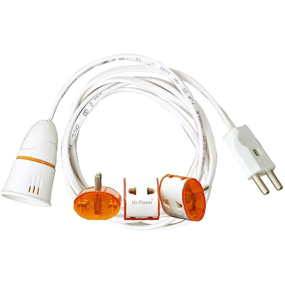 Hi-PLASST Bulb-Holder & 2-Pin Plug (4mtr) flat 2 core wire 1 Sq mm For Multipurpose Use, DIYs, Festive Decorations, Diwali, Christmas