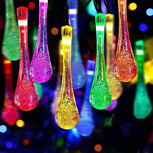 Lexton Multicolor Fairy Water Drop String Ball Light | LED Outdoor String Lights | Waterproof Crystal Water Drop Fairy Lights | Decoration Lighting for Diwali,Home, Garden, Christmas | Pack of 1
