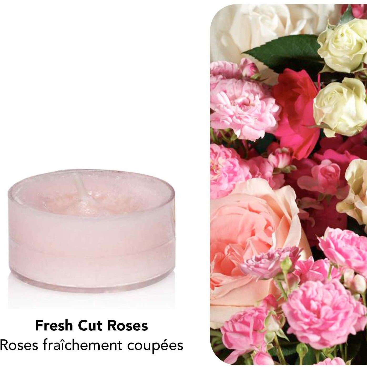 Yankee Candle Fresh Cut Roses Tea Light Candle (8.31 cm x 8.31 cm x 5.99, Pink, Set of 12)