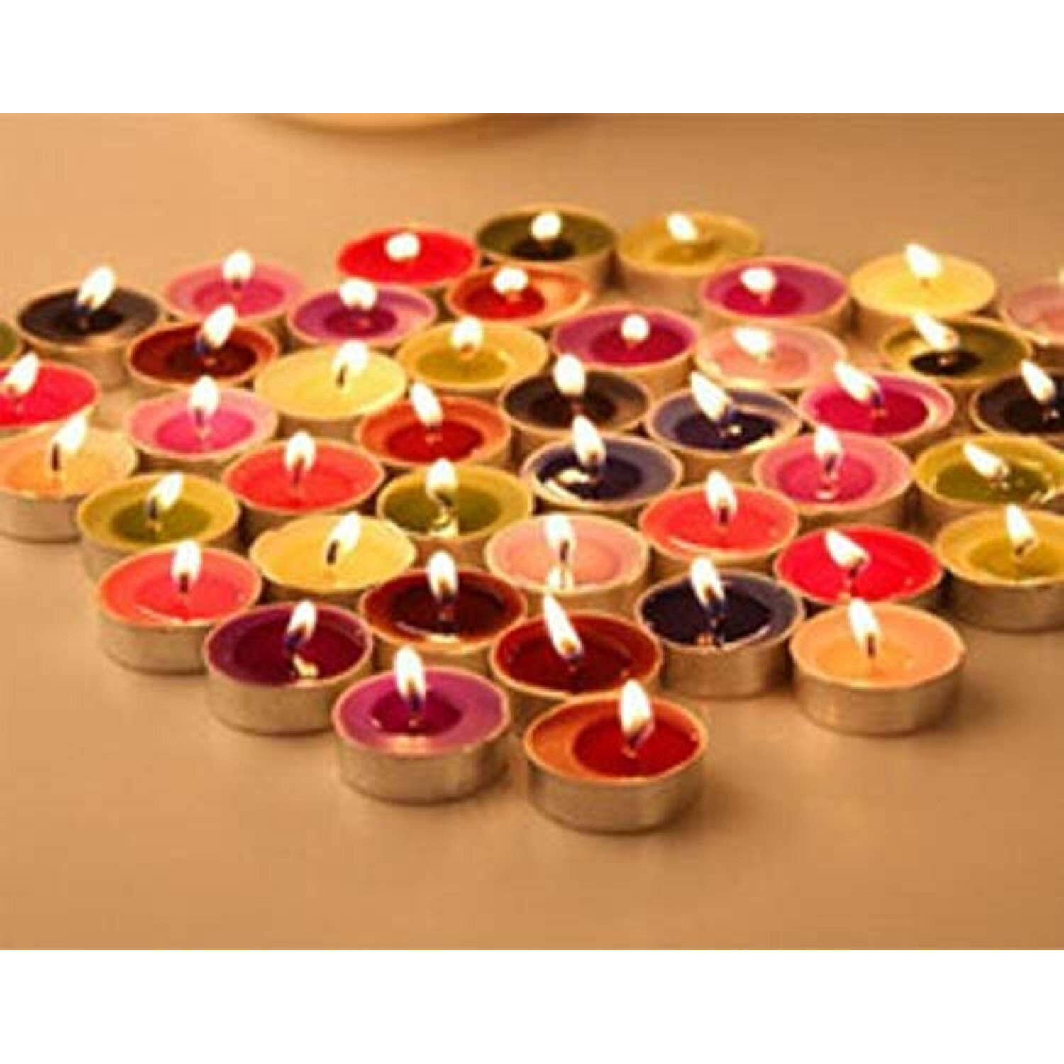 Festiko Happy Durga puja Tea Light Candle for Durga puja Festival Decoration (Tealight Candles-100pcs)