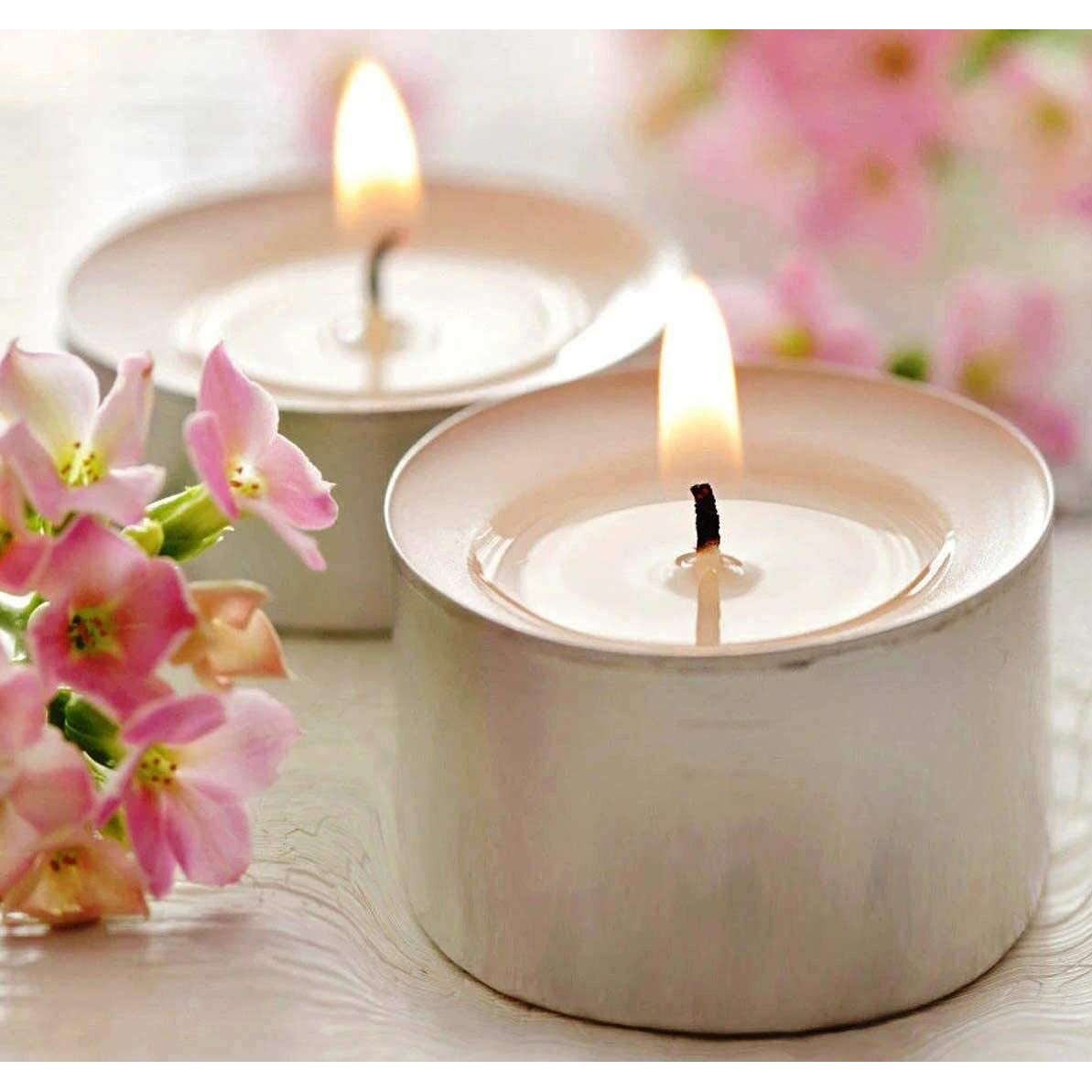 Ein Sof Set of 10 pcs Tea Lights for Home Dcor  9 Hours Burning Time, White, Non Scented, Wax Tealight with Long Wick, Candle Light Dinner, Birthday Decoration & Bedroom Diffuser t Lamp