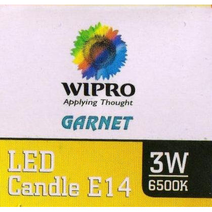 wipro Garnet 3W Led Frosted Candle Bulb |Cool Day White (6500K)|E14 Base|For Chandeliers & Decorative Lights|4Kv Surge Protection |440V High Voltage Protection |Energy Efficient |Pack Of 6