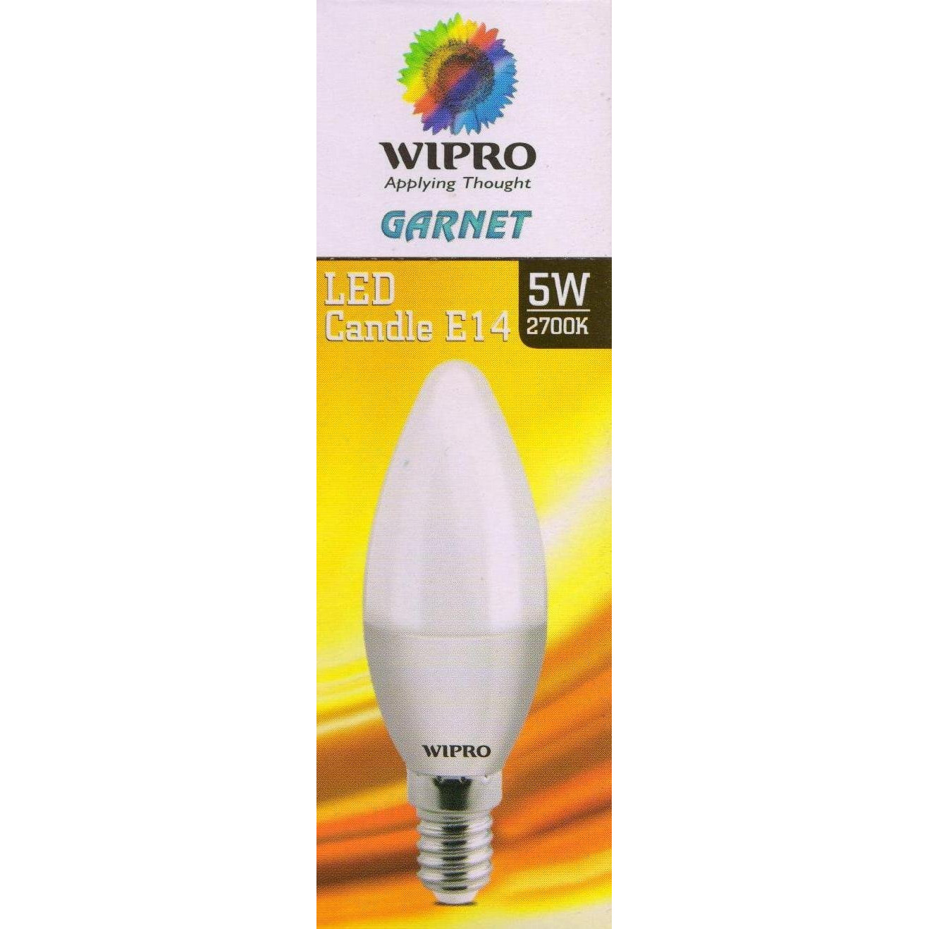 wipro Garnet 5W Led Frosted Candle Bulb |Warm White (2700K)|E14 Base|For Chandeliers & Decorative Lights|4Kv Surge Protection |440V High Voltage Protection |Energy Efficient |Pack Of 4