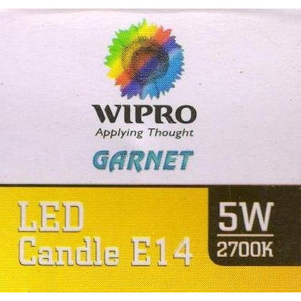 wipro Garnet 5W Led Frosted Candle Bulb |Warm White (2700K)|E14 Base|For Chandeliers & Decorative Lights|4Kv Surge Protection |440V High Voltage Protection |Energy Efficient |Pack Of 4